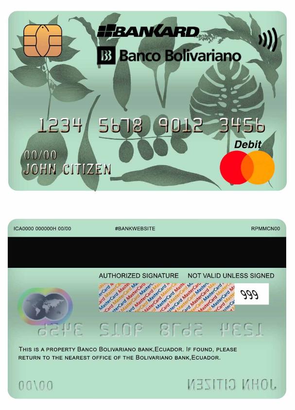 Ecuador Bolivariano bank mastercard